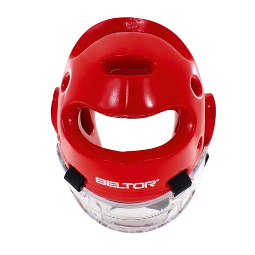 Kask piankowy z maską Beltor "TYTAN" - czerwony