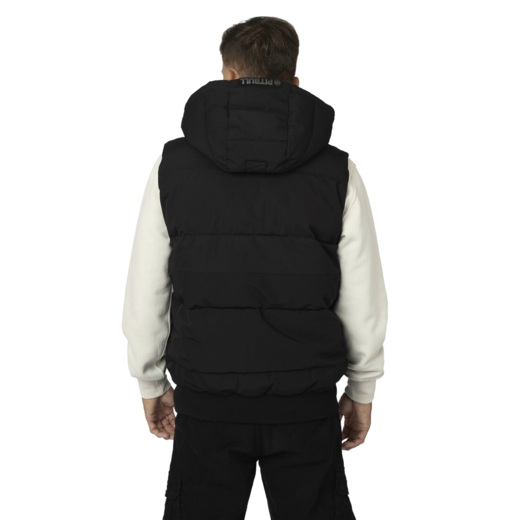 PIT BULL "Patton" Quilted Hooded Vest - Black