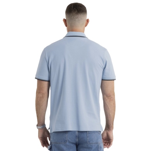 Koszulka Polo Pit Bull Pique Stripes Regular - błękitny