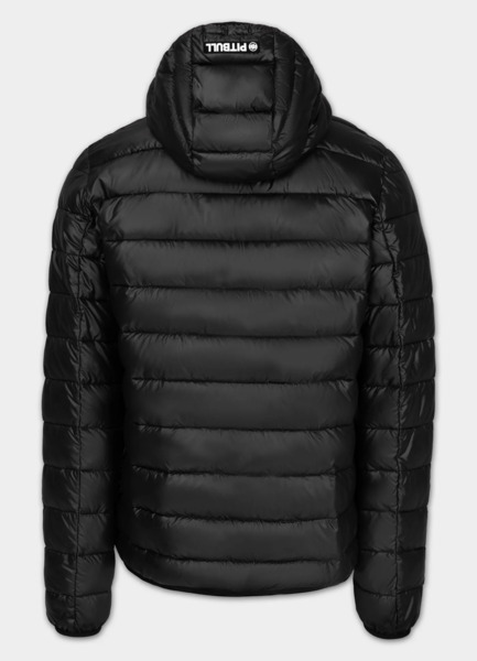 Kurtka zimowa PIT BULL pikowana z kapturem "SHATTO" - czarny/biały