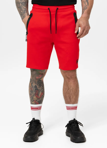  PIT BULL men&#39;s sweat shorts &quot;DOGWOOD&quot; - red fluo