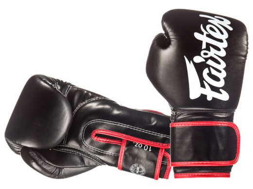 Boxing gloves FAIRTEX FAIRTEX BGV14 (black / red piping) "Microfiber"