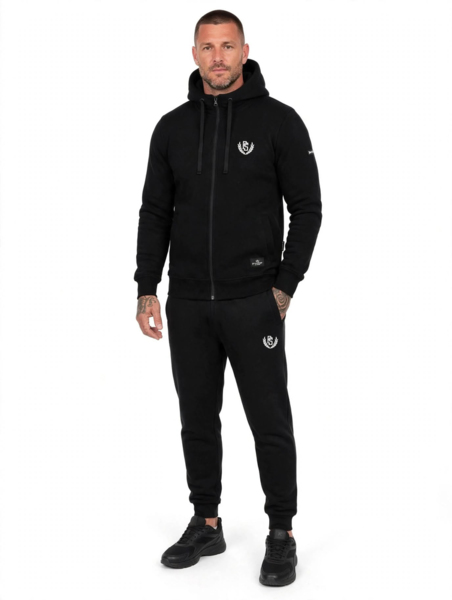 Pretorian "PS 3D white" zip-up hoodie - black