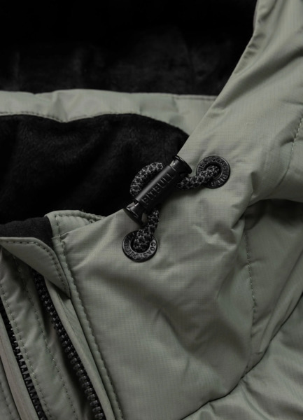 Kurtka zimowa PIT BULL pikowana z kapturem CRESTLINE - szałwiowy