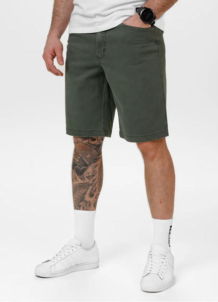 Szorty męskie PIT BULL Chino "GRAVES" - oliwkowy