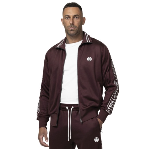 Bluza rozpinana PIT BULL Oldschool "Tape Logo" - bordowy