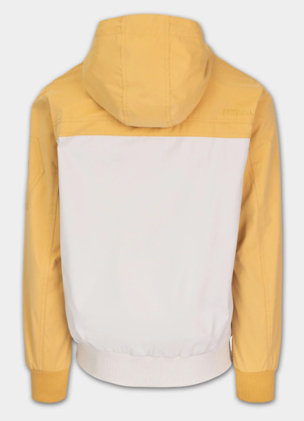 Kurtka przejściowa męska z kapturem PIT BULL "2 Color Longwood" - żółty/czarny/off-white