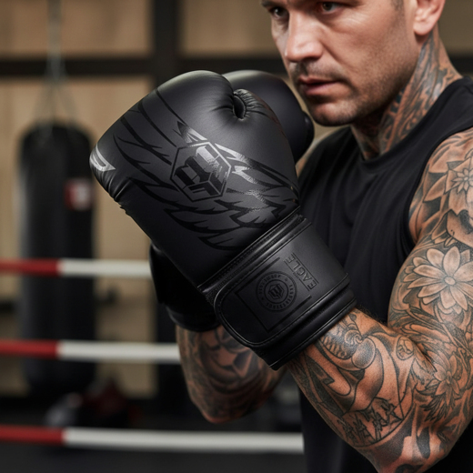 Rękawice bokserskie MASTERS ''RPU-BLACK-EAGLE'' - czarne