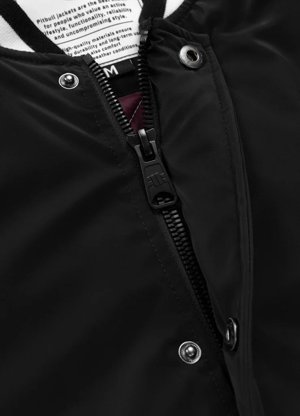 Kurtka przejściowa bejsbolówka PIT BULL "MANOLITO" - czarny/biały