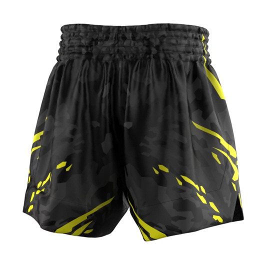 Spodenki muay thai Extreme Hobby | BLACK PANTHER - czarny/żółty