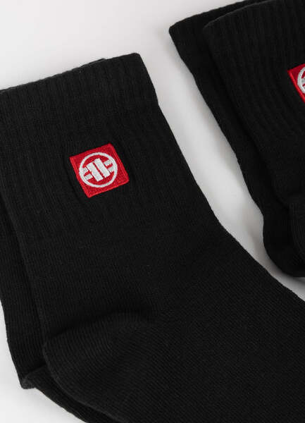 PIT BULL Logo Low Ankle Socks Thin 3-Pack - Black