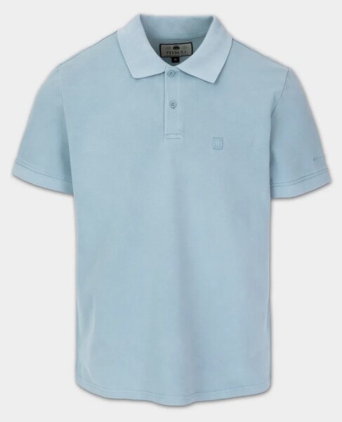  Polo Shirt Denim Washed Pique &quot;SMALL LOGO&quot; - light blue