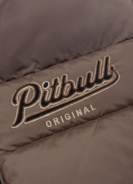 Kurtka zimowa męska z kapturem PIT BULL "HIDDEN" - brązowy/beżowy