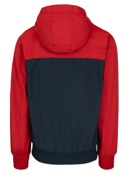 Kurtka przejściowa męska z kapturem PIT BULL "2 Color Longwood" - czerwony/off-white/granatowy