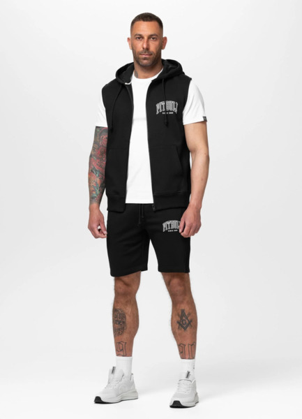 PIT BULL "BADGER" Zip-Up Hooded Vest - Black