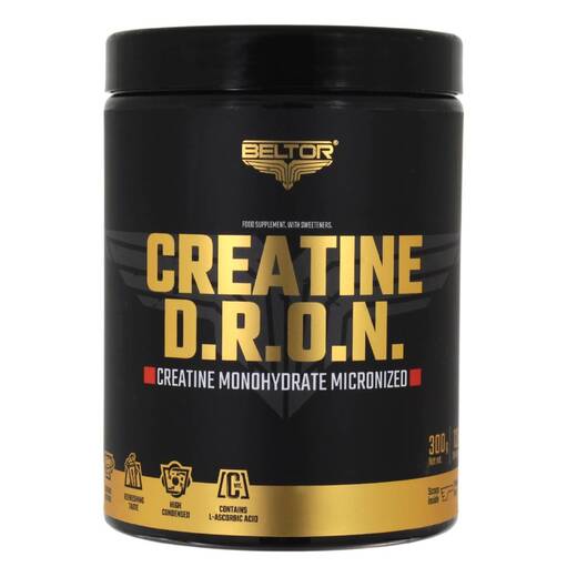 Kreatyna Monohydrat kreatyny BELTOR Creatine Monohydrate D.R.O.N. 300 g - cytrynowa