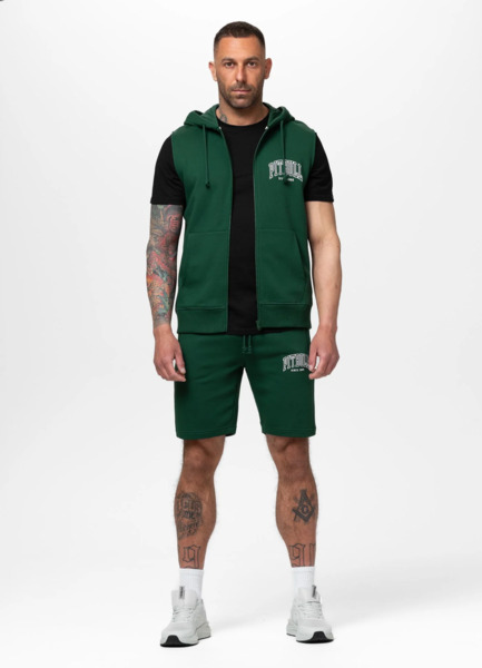 PIT BULL "BADGER" Zip-Up Hooded Vest - Green