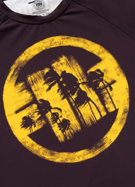 Rashguard longsleeve PIT BULL "LOGO PALMS" - brązowy