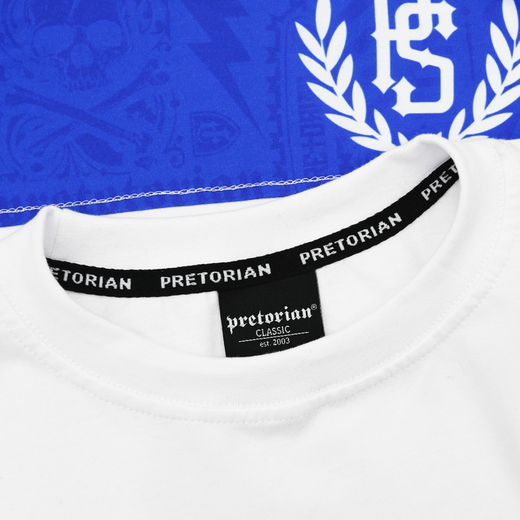 T-shirt Pretorian "Trouble Blue Strap" - white