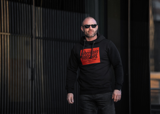 T-shirt Dobermans Aggressive &quot;RUBBER LOGO RED&quot; TS365A - black