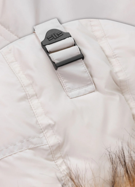 Kurtka zimowa pikowana parka z kapturem PIT BULL "KINGSTON II" - off white