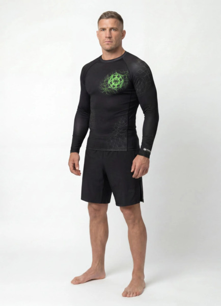 Rashguard longsleeve PIT BULL "RAY" - czarny/limonka