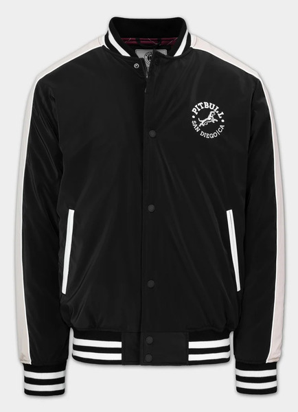 Kurtka przejściowa bejsbolówka PIT BULL "MANOLITO" - czarny/biały