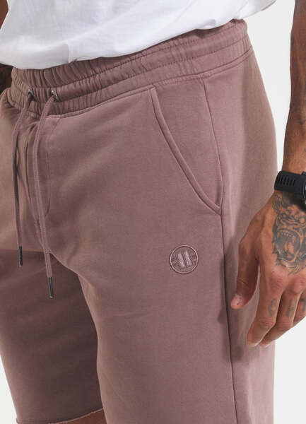 Men's sweat shorts WASHED PIT BULL "LANCASTER II" - burgundy