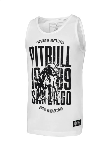 PIT BULL "San Diego" Slim Fit Lycra Tank Top - white