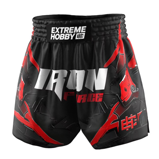  Extreme Hobby Muay Thai Shorts | IRON FORCE - Red