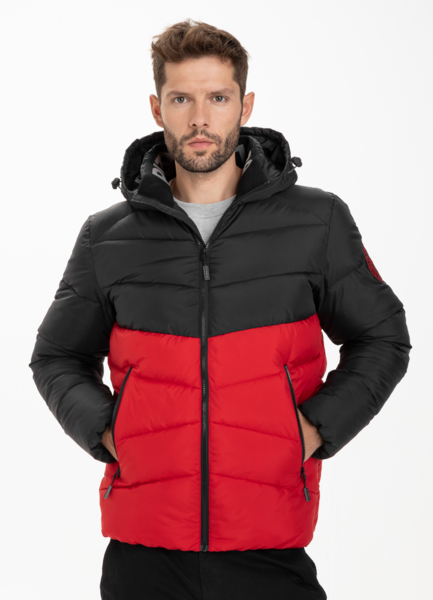 PIT BULL Winter Jacket &quot;Mobley&quot; &#39;21 - black / red