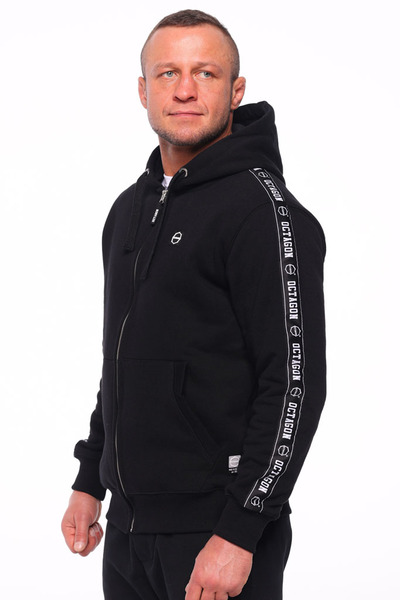Bluza Octagon ZIP STRIPE z kapturem black