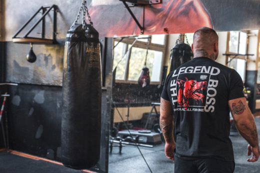 Longsleeve Dobermans Aggressive "THE LEGEND BOSS" LS382 - granatowy