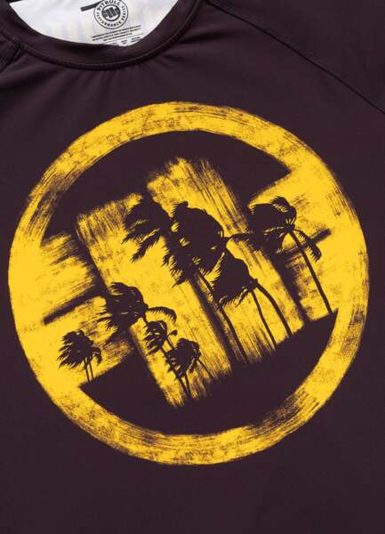 Rashguard PIT BULL "LOGO PALMS" - brązowy