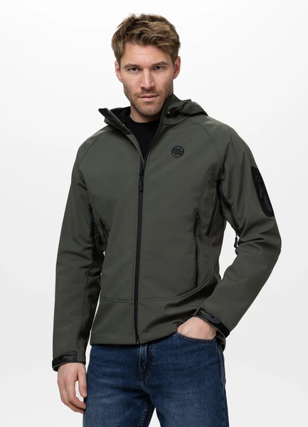 PIT BULL "Rockfish II" Hooded Softshell Jacket - Olive