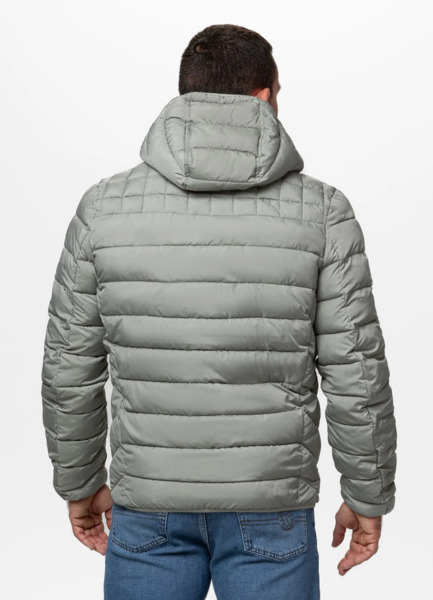 Kurtka zimowa PIT BULL pikowana z kapturem FOOTHILL - szałwiowy