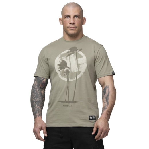 Koszulka męska PIT BULL "PALMS" - szary oliwkowy