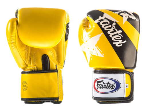 RĘKAWICE BOKSERSKIE FAIRTEX BGV1-N (yellow/black) "Nation Print" "K"