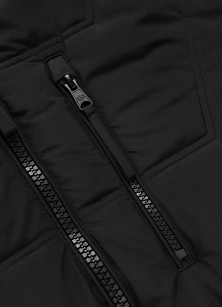 Kurtka zimowa pikowana z kapturem PIT BULL "PIEDMONT" - czarny