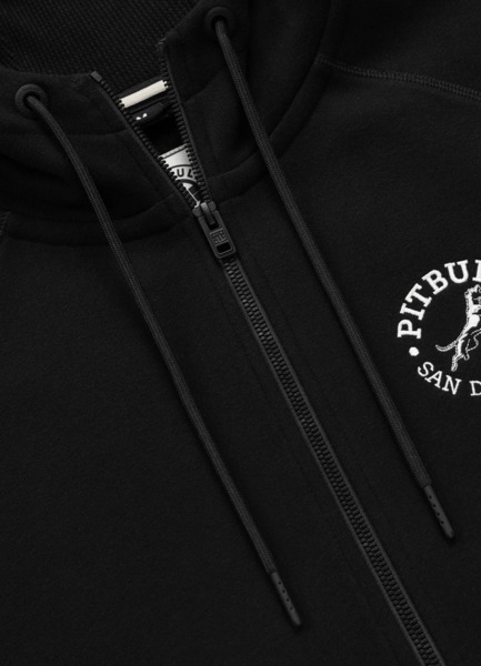 Bluza rozpinana z kapturem PIT BULL "SAN DIEGO CA" - czarny
