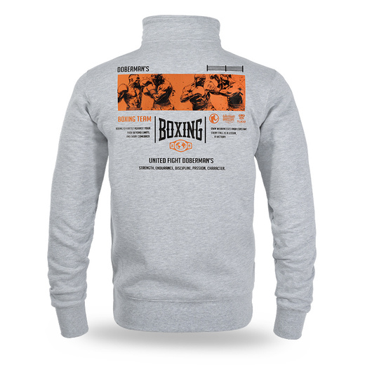 Dobermans Aggressive &quot;COMICS BOXING II&quot; BCZ360E Zip-Up Sweatshirt - Gray