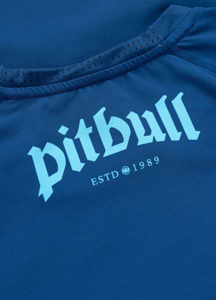 Rashguard longsleeve PIT BULL "LOGO PALMS" - niebieski