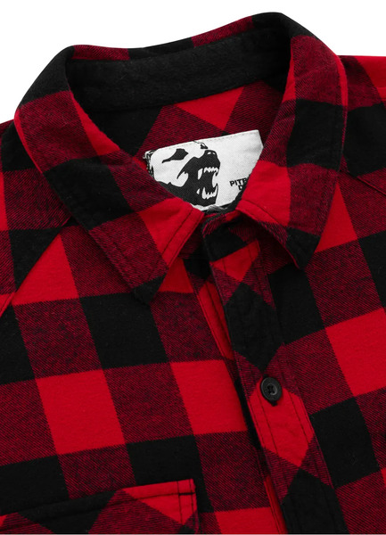 Flannel shirt &quot;Mitchell&quot; PIT BULL - red/black