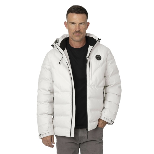 PIT BULL "STANFORD" quilted winter jacket with hood - off-white