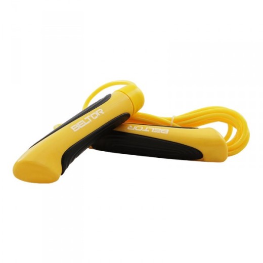 Jumping rope Beltor PVC 275 cm black and yellow