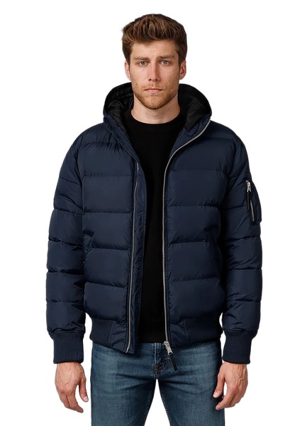 Kurtka zimowa męska z kapturem PIT BULL "GOPHER" - granatowy