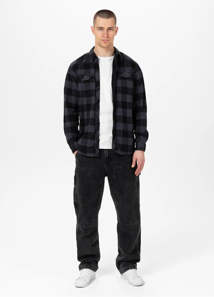 Flannel shirt &quot;Mitchell&quot; PIT BULL - black/gray
