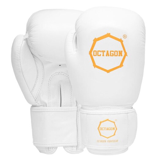 Octagon Royal Boxing Gloves white/gold LEATHER