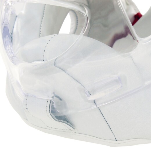 Kask karate z przezroczystą maską Beltor Junior Kumite Shiro-Aka