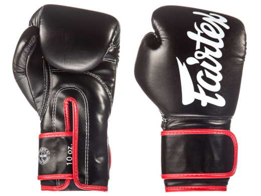 Boxing gloves FAIRTEX FAIRTEX BGV14 (black / red piping) "Microfiber"